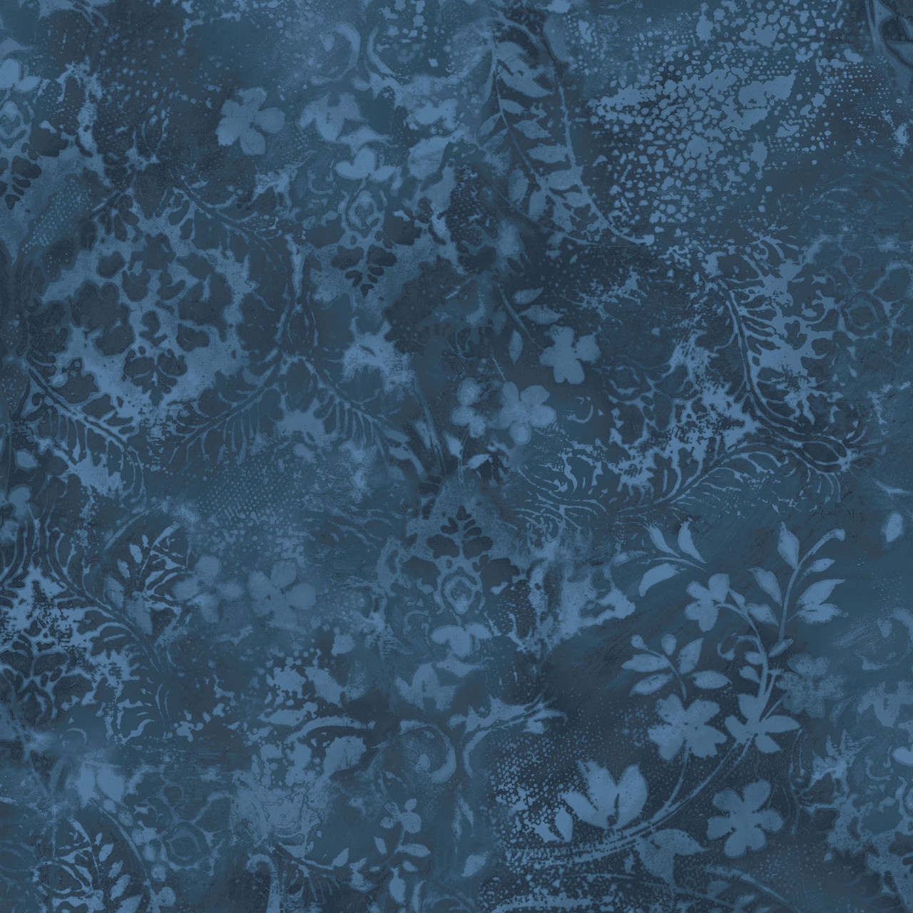 Vintage Damask 108" Backing Deep Blue Maywood Studio