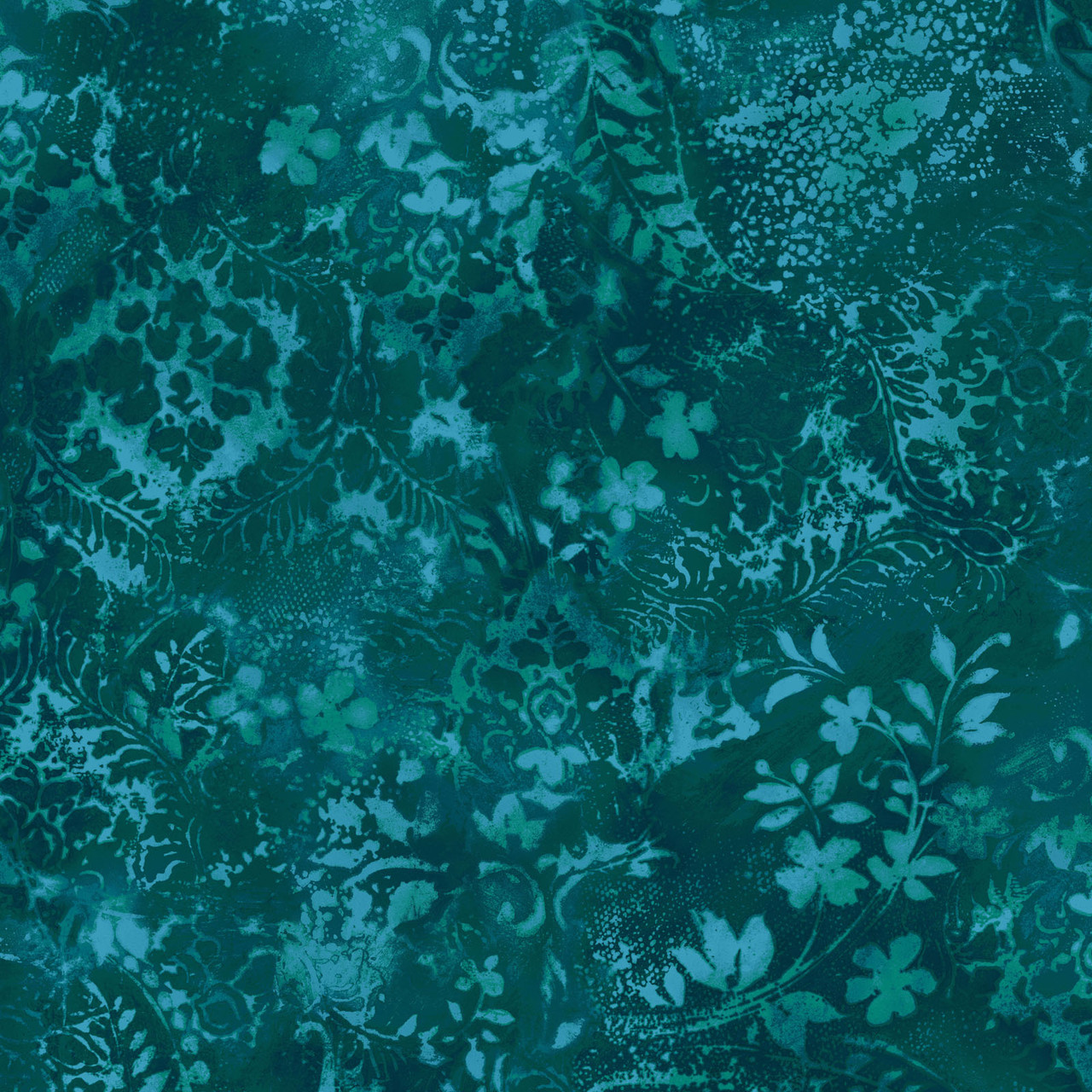 Vintage Damask 108" Backing Teal Maywood Studio