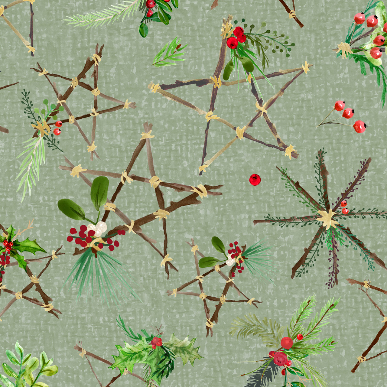 Winter Wreaths Green Maywood Studio