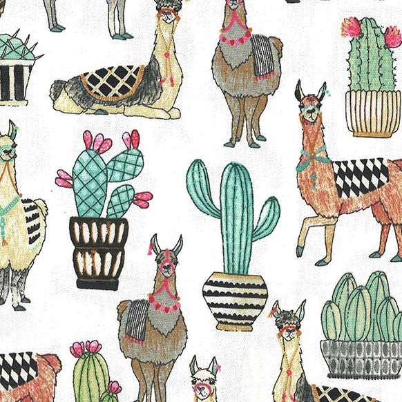 LOVELY LLAMAS ON COTTON DUCK