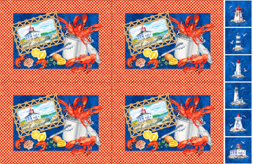 Atlantic Coast Placemats Dk Blue Multi