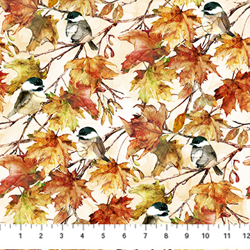 Autumn Breeze Birds Cream Multi