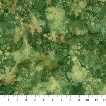 Autumn Breeze Leaf Texture Dk Green