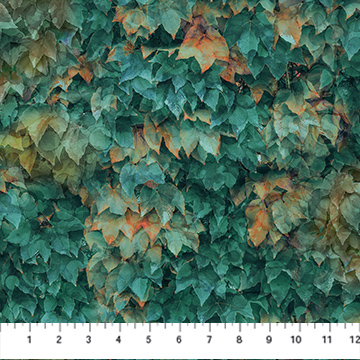 Autumn Breeze Layered Leaves Teal