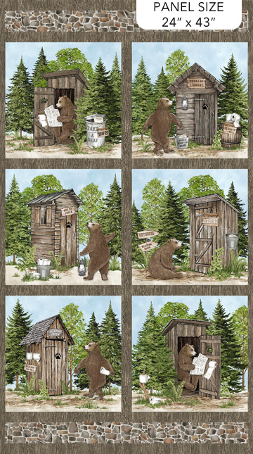 Bear Necessities Bear Panel Brown Multi