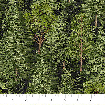 Bear Necessities Trees Black Multi