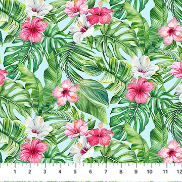 Coastal Breeze Hibiscus Turq Multi