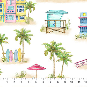 Coastal Breeze Miami Beach White Multi