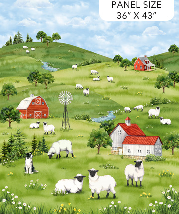 Counting Sheep Panel Green Multi