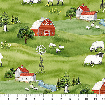 Counting Sheep Scenic Green Multi