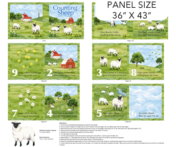 Counting Sheep Book Panel Green Multi