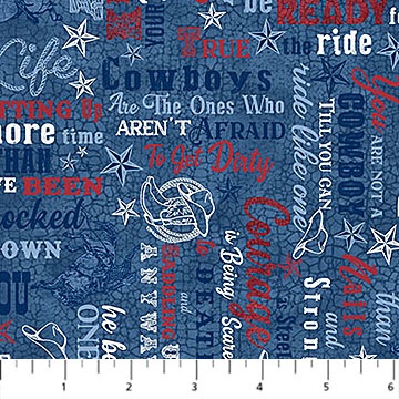 Cowboy Blues Words Blue Multi