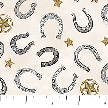 Cowboy Blues Horseshoes Cream Multi