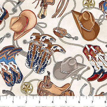 Cowboy Blues Boots Cream Multi