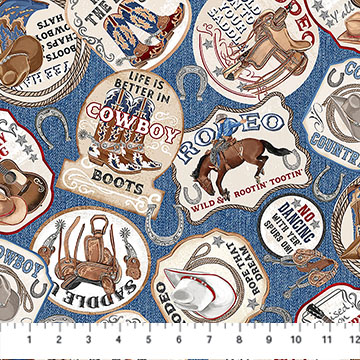 Cowboy Blues Sayings Blue Multi