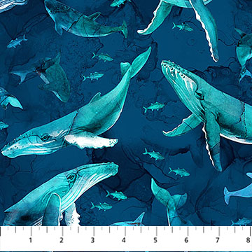 Deep Blue Whales Dk Blue Multi