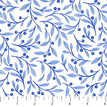 Delft Dynasty Leaf Trail White/Blue