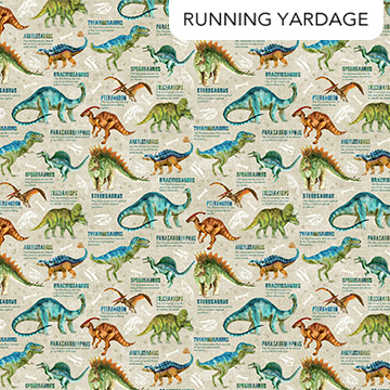 Dino Roar Dino With Words Beige Multi
