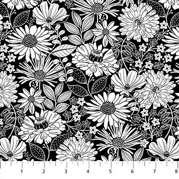 Ebony & Ivory Small Flora Black