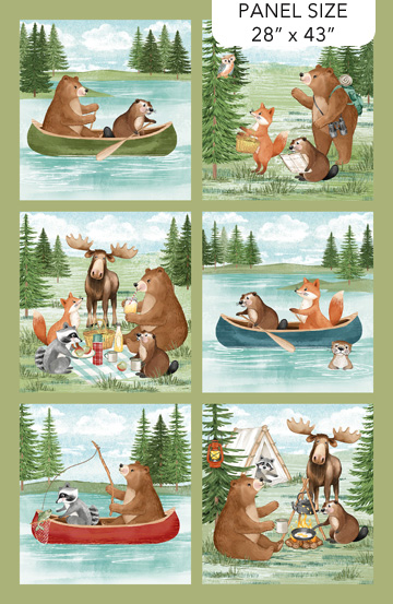 Happy Camper Day Panel Green Multi