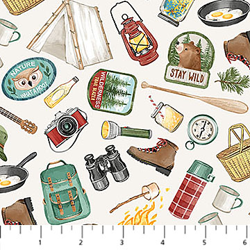 Happy Camper Camping Gear Cream Multi