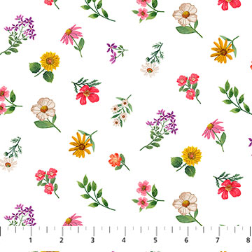 Hide And Seek Mini Floral Toss White Multi