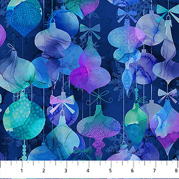 Midwinter Magic Baubles Dk Blue Multi