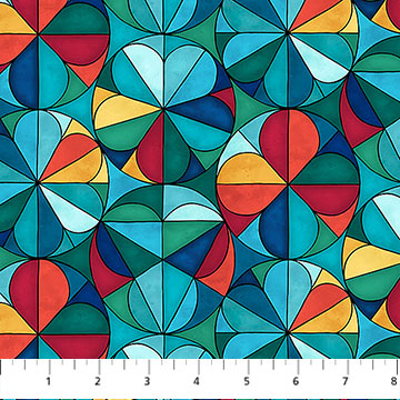 Nativity Circles Teal Multi