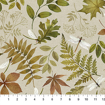 Natural Elements Leaf & Dragonfly Taupe Multi
