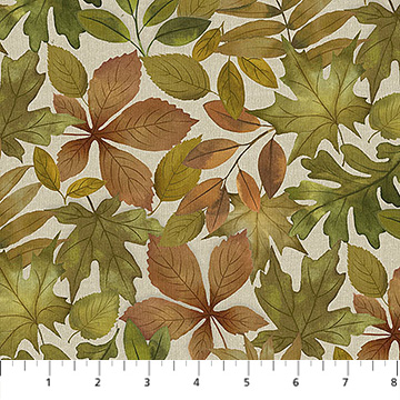 Natural Elements Packed Leaves Taupe Multi