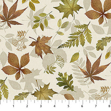 Natural Elements Tossed Leaves Cream Multi