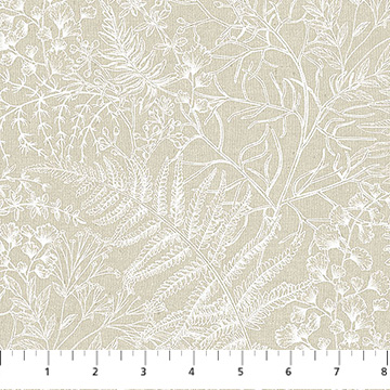 Natural Elements Toile Leaves Cream/White