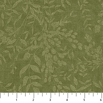 Natural Elements Tonal Leaves Dark Green