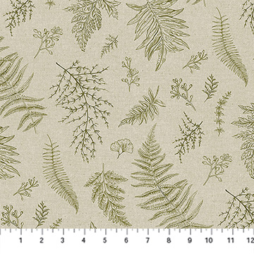 Natural Elements Lg Tossed Fern Taupe/Green