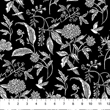 Nature's Sketchbook Chrysanthemums Black/White