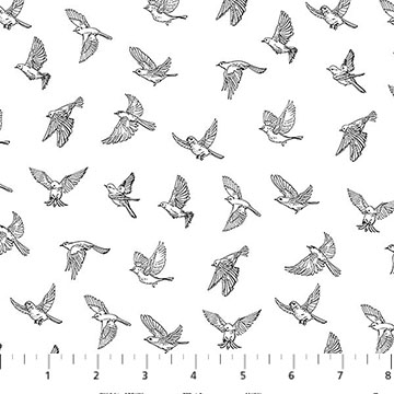 Nature's Sketchbook Birds In Flight White/Black