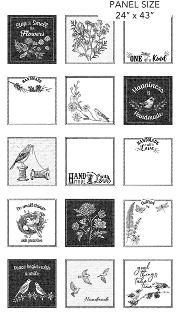 Nature's Sketchbook Label Panel White/Black