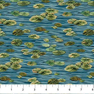 Naturescapes Autumn Woodland Lily Pads Blue Multi