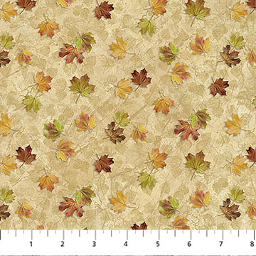 Naturescapes Autumn Woodland Leaf Toss Beige Multi