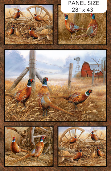 Naturescapes Pheasant Grove Pheasant Panel Rust Multi