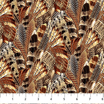 Naturescapes Pheasant Grove Feathers Rust Multi