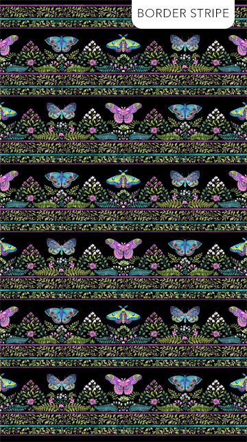 Nightshade Border Stripe Black Multi