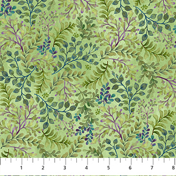 Nightshade Tossed Leaf Green Multi