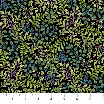 Nightshade Tossed Leaf Black Multi
