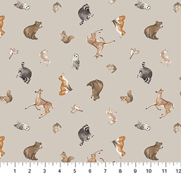 Tanglewood Tossed Animals Md Gray Multi