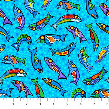 The Four Seasons Fish Turq Multi