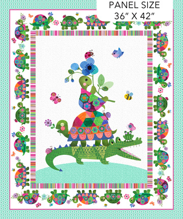 Topsy Turtles Panel White Multi