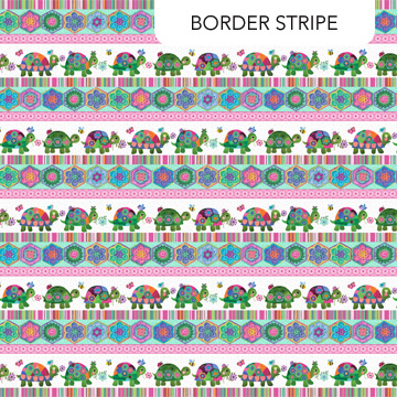 Topsy Turtles Border Stripe White Multi