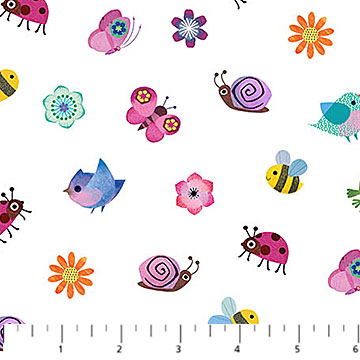 Topsy Turtles Bug&Flower Toss White Multi