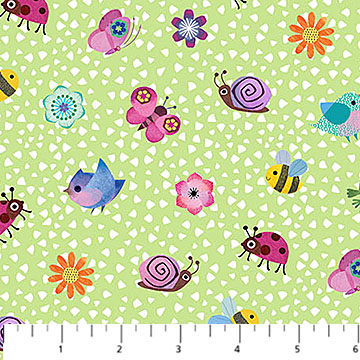 Topsy Turtles Bug&Flower Toss Lt Green Multi